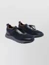 Santoni Casual Low Top Sneakers With Round Toe In Black