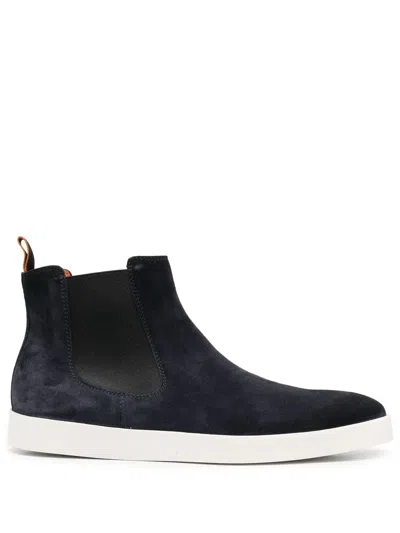 Santoni Chelsea Ankle Boots In Blau