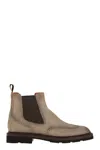 Santoni Chelsea Brogue Suede Ankle Boot