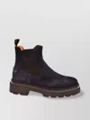 Santoni Chunky Sole Suede Finish Brogue Detailing In Red