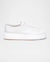 Santoni Low-top Rubber Sole Sneakers With Stitch Detailing In White