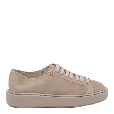 Santoni Clean Sneakers In Brown