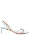 Santoni 50mm Leather Sandals In Blue
