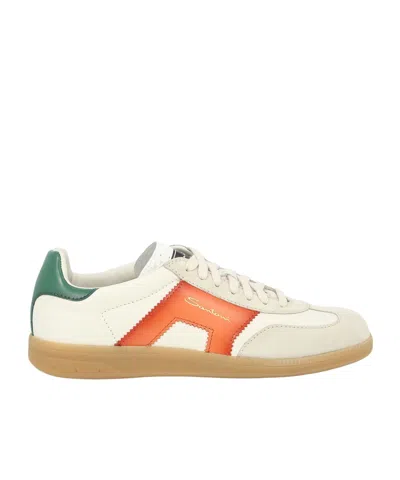 SANTONI SANTONI COLOURBLOCK PANELLED LACE-UP SNEAKERS