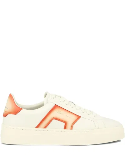 SANTONI CONTRAST-PANEL SNEAKERS