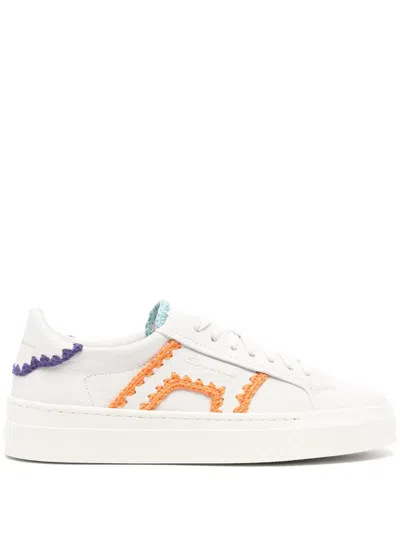 Santoni Sneakers Mit Kontrastdetail In Nude
