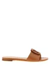 Santoni Leather Sandal In Multi