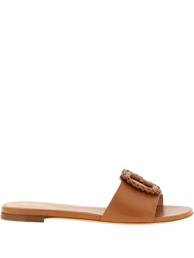 SANTONI COROLLE WOVEN SANDALS