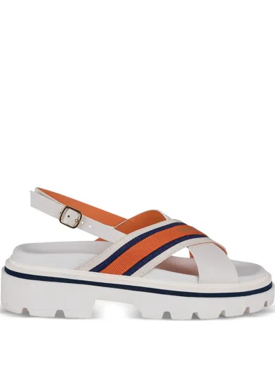 Santoni Criss-cross Strap Sandals In White
