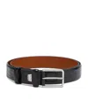 Santoni Crocodile Leather Belt In Black