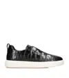 Santoni Crocodile Leather Clean Icon 2.0 Sneakers In Black