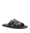 Santoni Crocodile Monk Sandals In Black