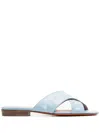 Santoni Crossover Straps Sandals In Blue