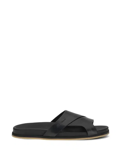 Santoni Crossover-strap Sandals In Black