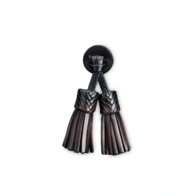 Santoni Dark Brown Leather  Icona Serpentine Tassels Quercia Brown