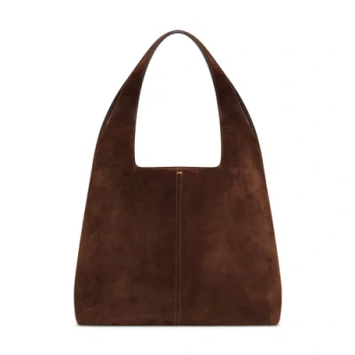 Santoni Dark Brown Suede Shoulder Bag