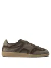 Santoni Suede Round Toe Sneakers With Rubber Sole In Brown