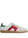 Santoni Dbs Sneakers With Contrast Panel And Rubber Sole In White