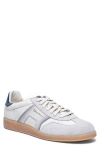 Santoni Dbs Leather And Suede Sneakers In White