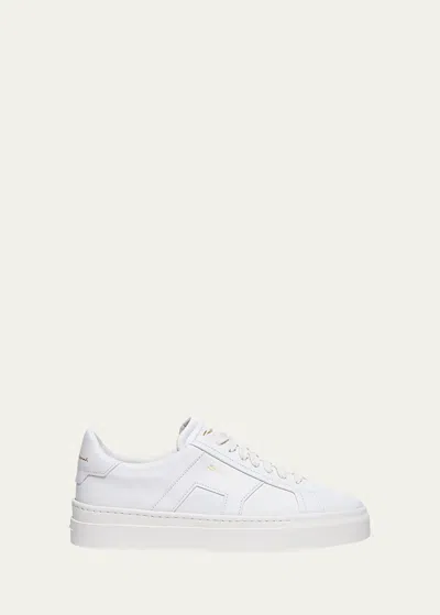 Santoni Dbs6 Leather Low-top Sneakers In White