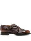 Santoni "delia" Oxford Boots In Brown