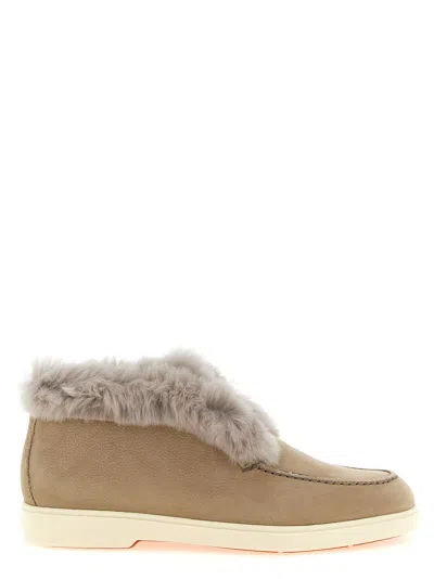 Santoni Desert Ankle Boot In Brown