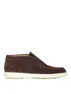 Santoni Brown Cedar Suede Ankle Boots In Brown