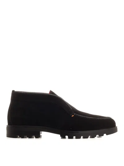 Santoni Desert Boot In Black