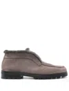 Santoni Desert Suede Loafers In Grey
