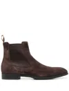 Santoni Detoxify Elasticated-panel Boots In Braun