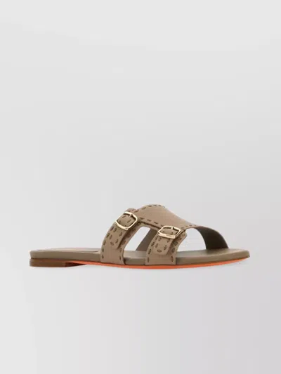 SANTONI DIDI DOUBLE STRAP FLAT SOLE SLIPPERS