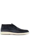 Santoni Suede Desert Boot In Blue