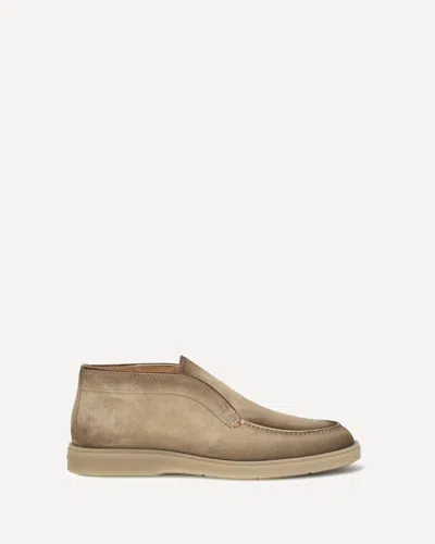 Santoni Suede Calfskin Chelsea Boots With Elastic Inserts In Neutral