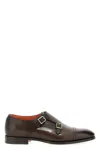 Santoni Man Loafers Dark Brown Size 8.5 Leather In Brown