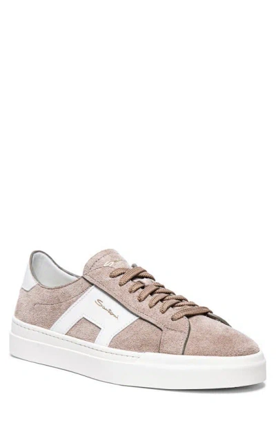 Santoni Double Buckle Inspired Sneaker In Beige