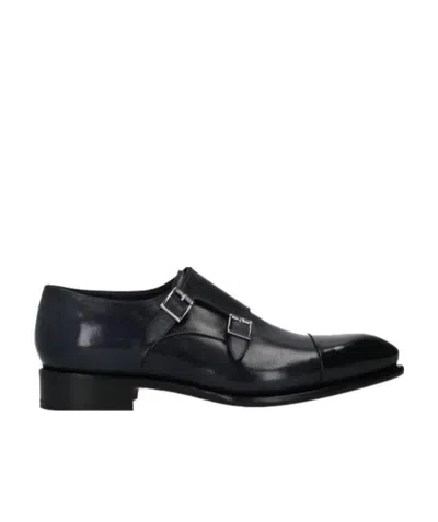 SANTONI SANTONI BUCKLE DETAILED SLIP-ON MONK SHOES
