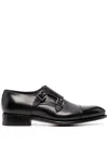 Santoni Ira Double Monk Strap Shoe In Blue