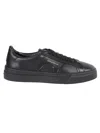 Santoni Logo Almond Toe Low-top Sneakers In Black