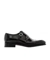 Santoni Ira Double Monk Strap Shoe In Black