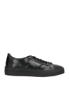 Santoni Double Buckle Sneaker Man Sneakers Black Size 7.5 Leather In Black