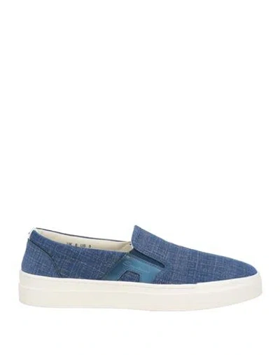Santoni Double Buckle Sneaker Man Sneakers Blue Size 7 Leather
