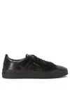 Santoni Double Strap Low-top Sneakers In Black