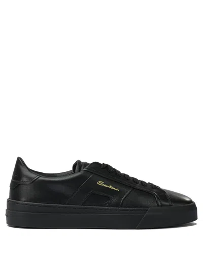 Santoni "double Buckle" Sneakers In Black