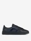 Santoni Logo Almond Toe Low-top Sneakers In Black