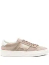 Santoni Double Buckle Sneakers In Brown