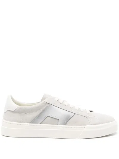 Santoni Double Buckle Sneakers In Grey