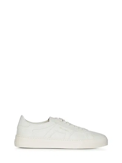 Santoni Double Buckle Low-top Trainers In White