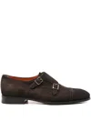 Santoni Man Loafers Dark Brown Size 8.5 Leather In Brown
