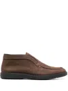 Santoni Man Ankle Boots Brown Size 8.5 Leather In Braun
