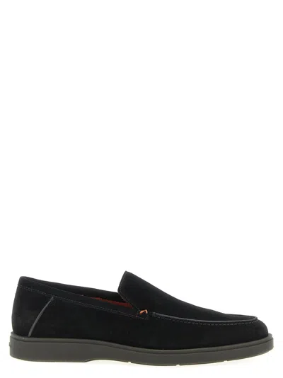 Santoni Drain' Loafers In Black